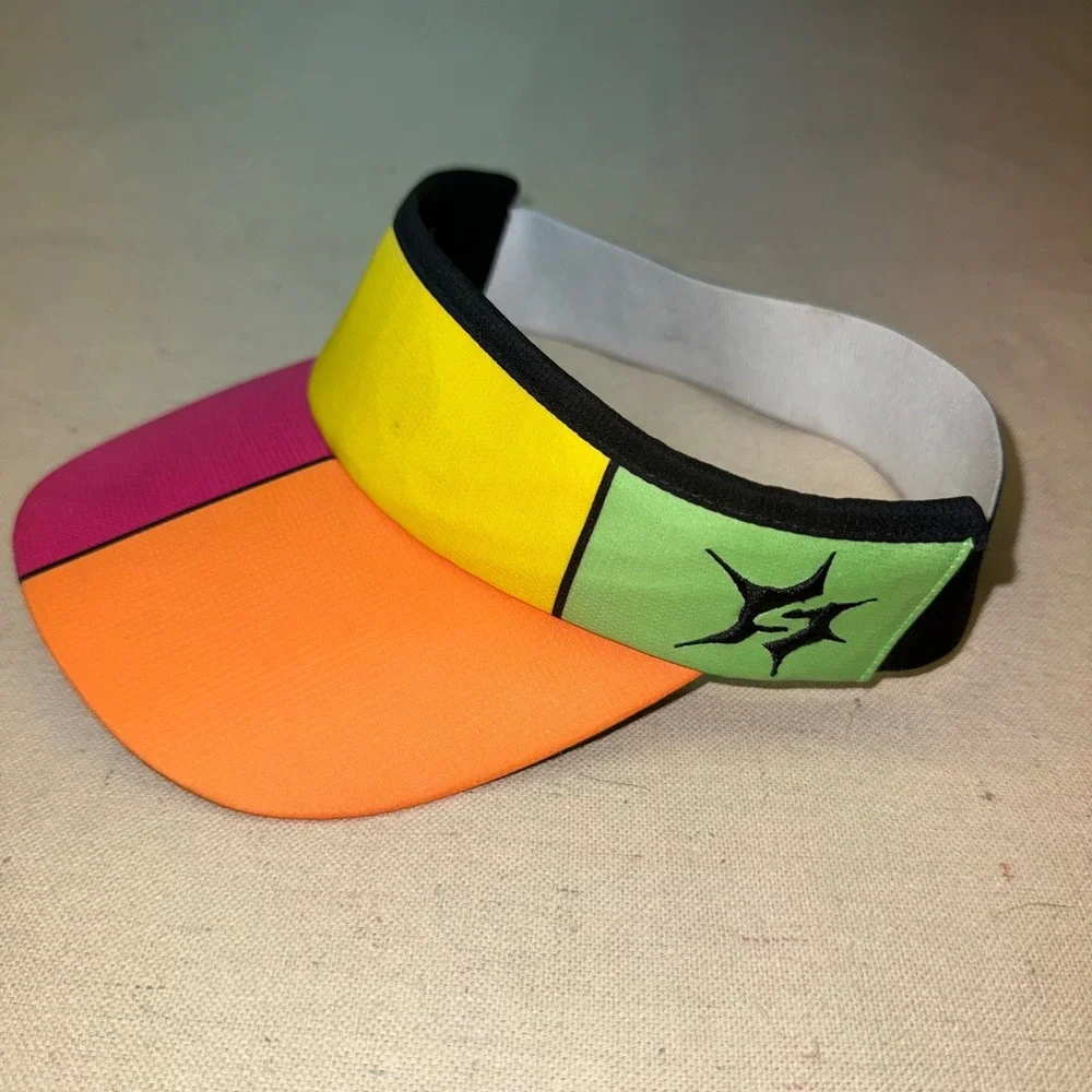Headsweats Sparkle Athletic Colorblock Running Visor Pink Orange Yellow Blue